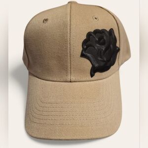 Hale Finery Black Flower Khaki Hat